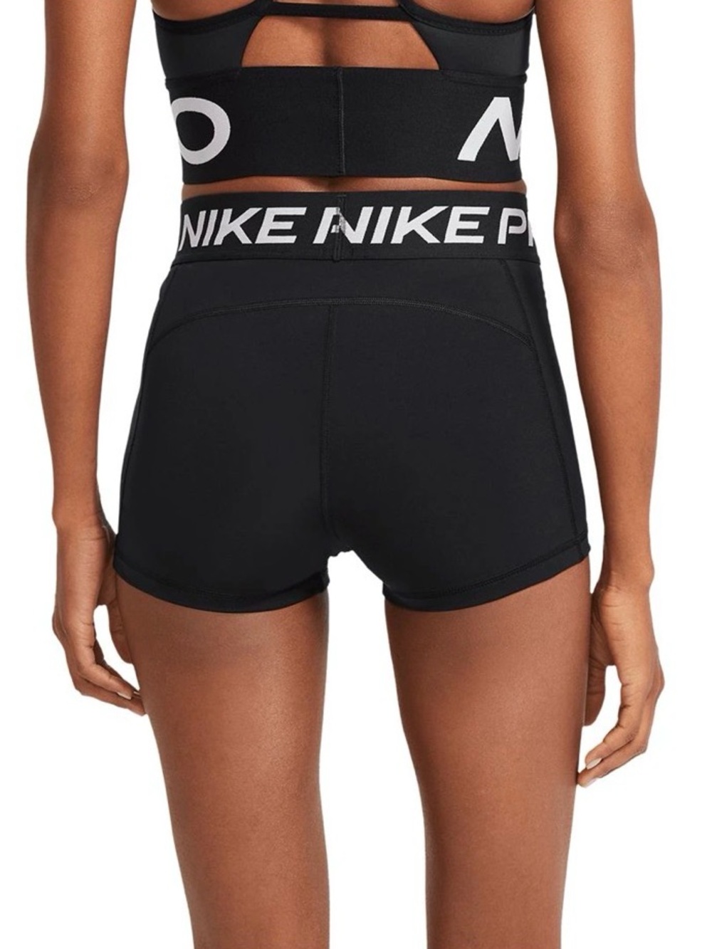 Black Nike Pro Compression Shorts Mid Rise - Picture 3 of 3